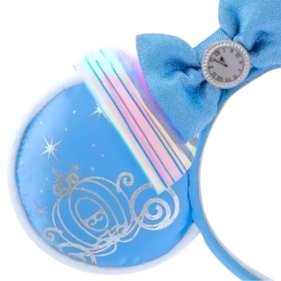 Disney Parks Cinderella Princess Minnie Mouse Ears Headband Blue and Silver